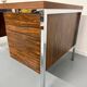 Vintage desk with rosewood veneer and chrome metal design from the 1970s.