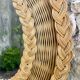 50s woven wicker mirror