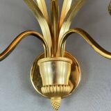 Pair of gilded brass wall lights, 20th century