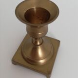 Vintage brass candle holder square base