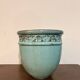 Old Flower Pot Ceramic Terracotta Glazed Varnished Blue Planter