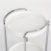 Table d'appoint vintage à roulettes. Fer chromé et plastique. France, 1970s