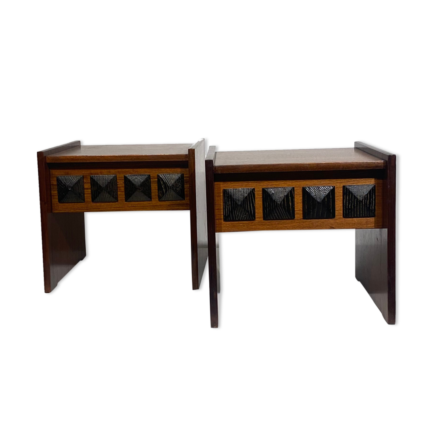 Pair of brutalist bedside tables