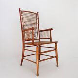 "Winter Garden" High back Wood and wicker chair