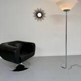 Floor lamp in white metal and plastic, Swisslamps SLZ design, vintage 80s