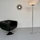 Floor lamp in white metal and plastic, Swisslamps SLZ design, vintage 80s