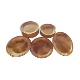 Set of plates in Burgundy gres sarguemines