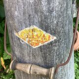 Vintage galvanized zinc charcoal bucket conical shape Dimension: height -50cm- width -25cm-