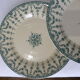 4 flat plates in iron earth from Gien Florentine model 211203