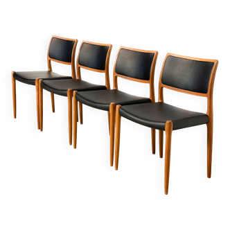 Set of four Niels Moller model 80 dining chairs