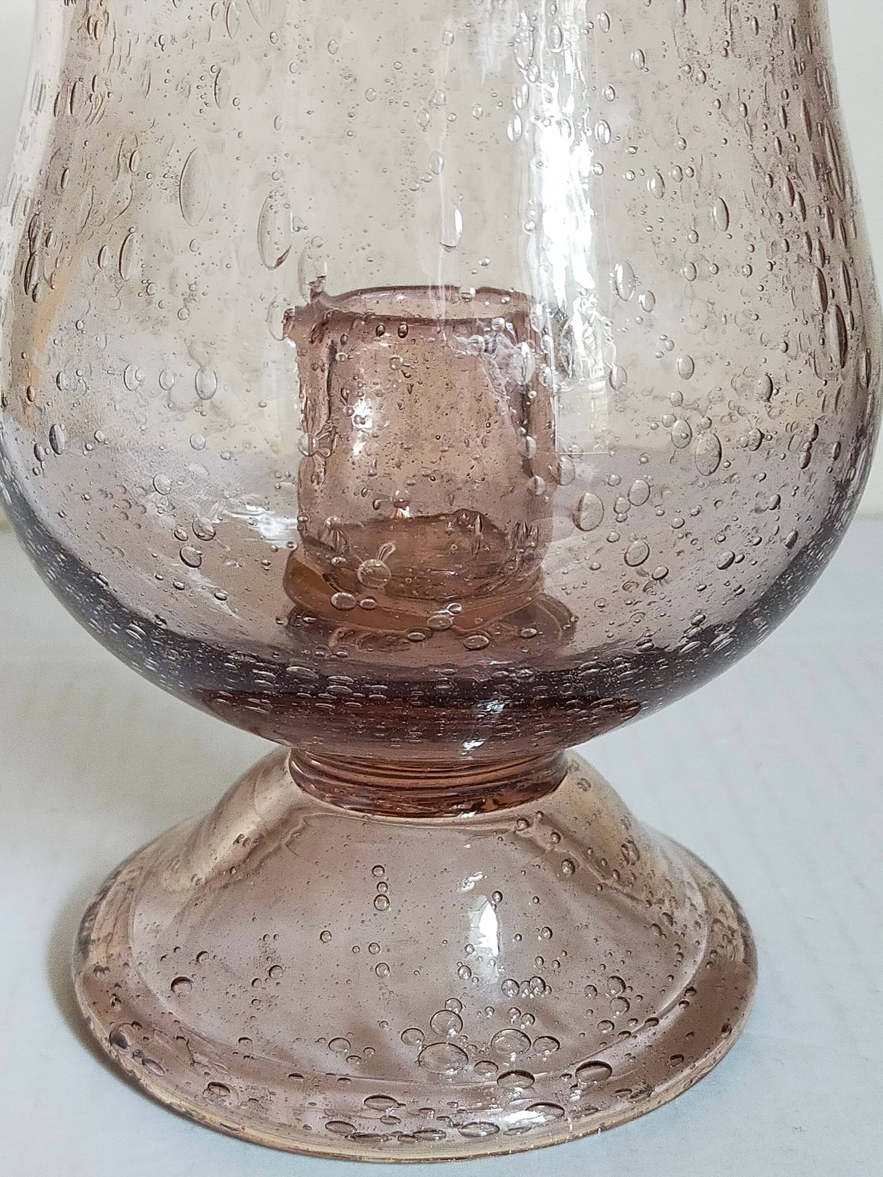 Vintage Biot blown glass tealight holder