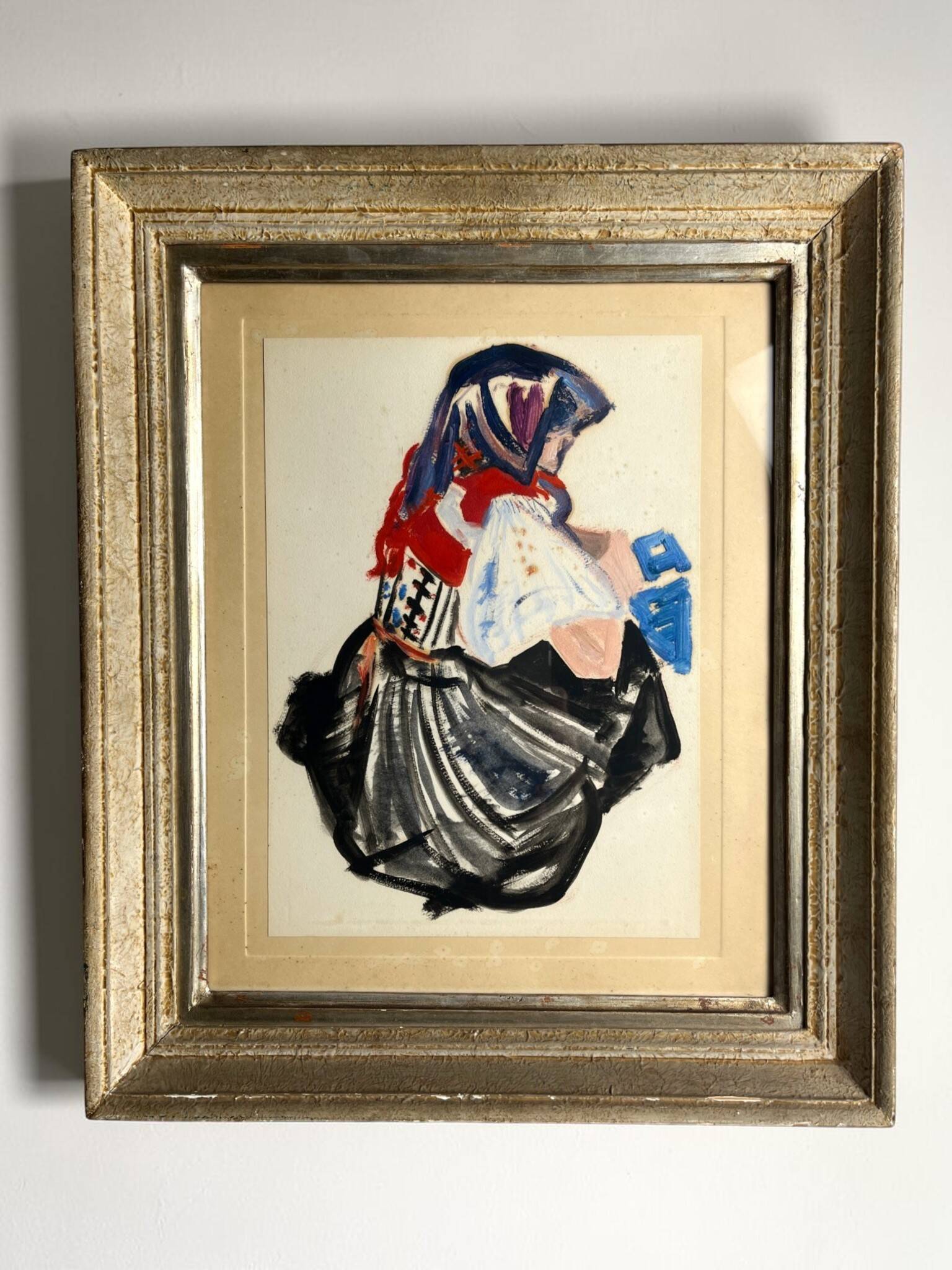 Gouache sur papier femme bretonne Mathurin Méheut (attribué à), XXème