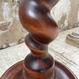 Side table walnut base turned wood