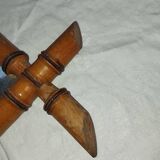 Vintage bamboo mirror – Tower shape – 1960s–70s – Bohemian