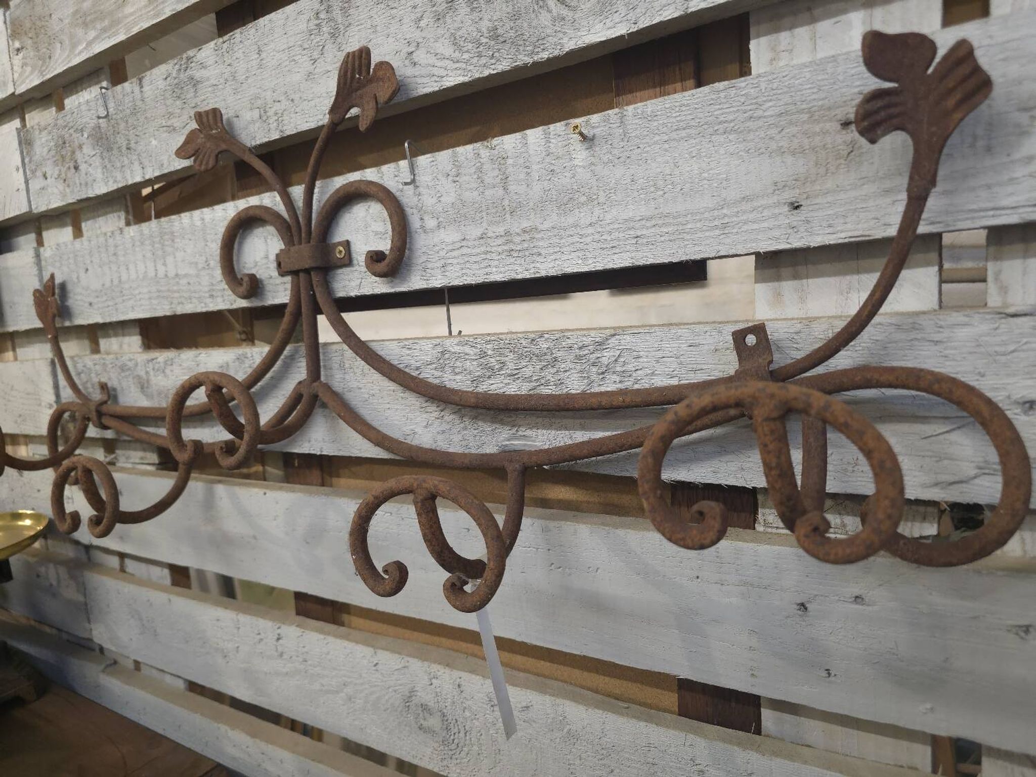 Wrought iron coat rack with 5 hooks
