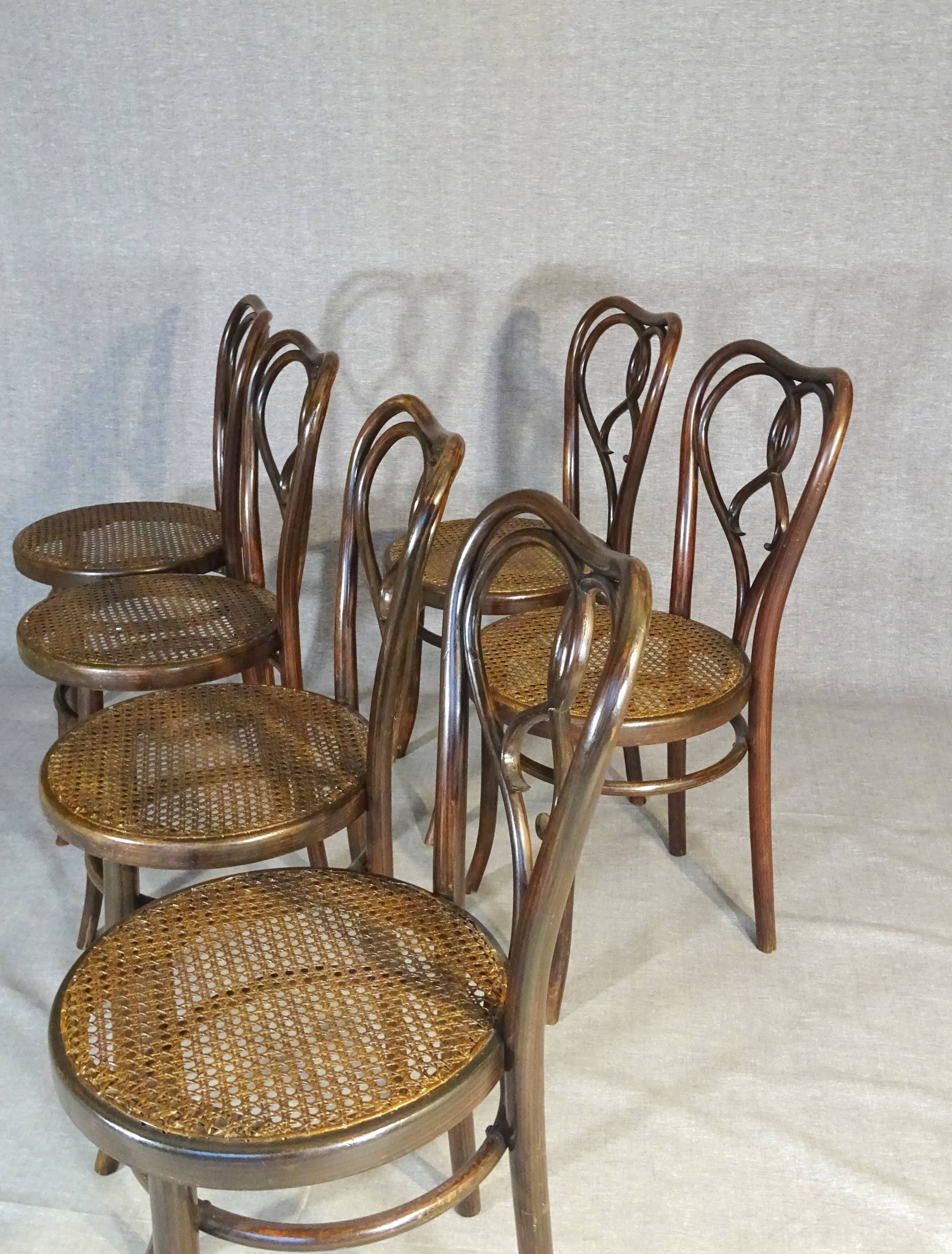 Set de six chaises Thonet N°561- Art nouveau - dining chairs , 1925