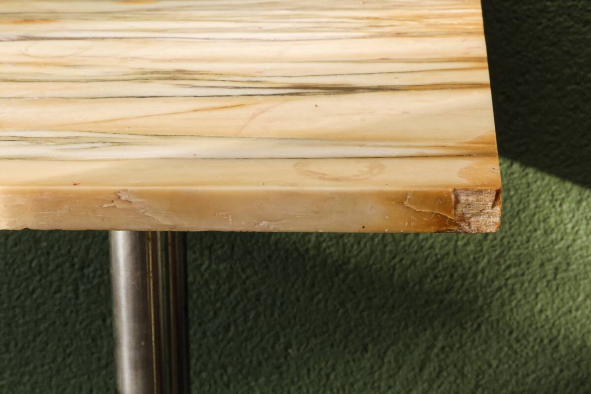 Art Deco console in onyx and steel