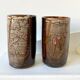 Pair of enamelled stoneware mazagran cups