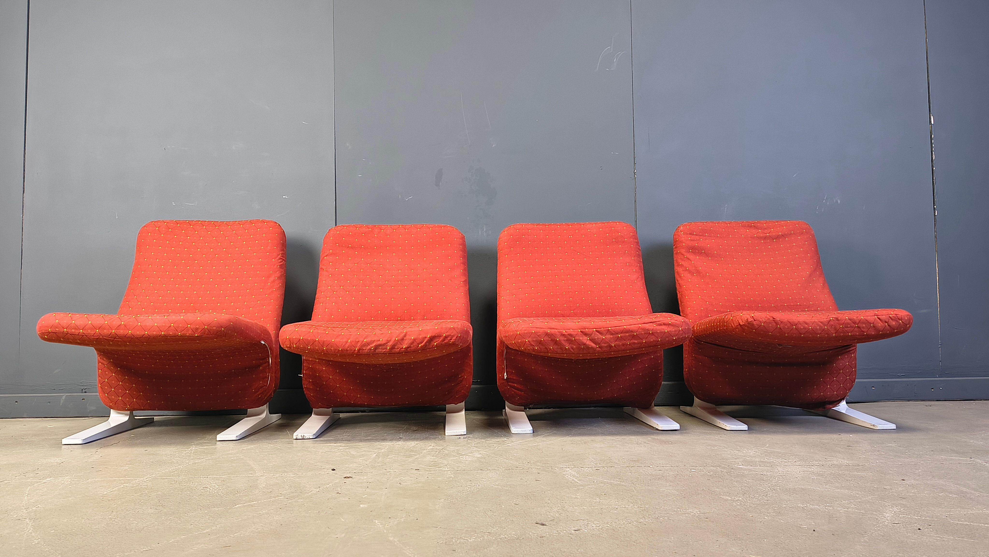 Fauteuils Concorde de Pierre Paulin, ensemble de 4, années 1960.