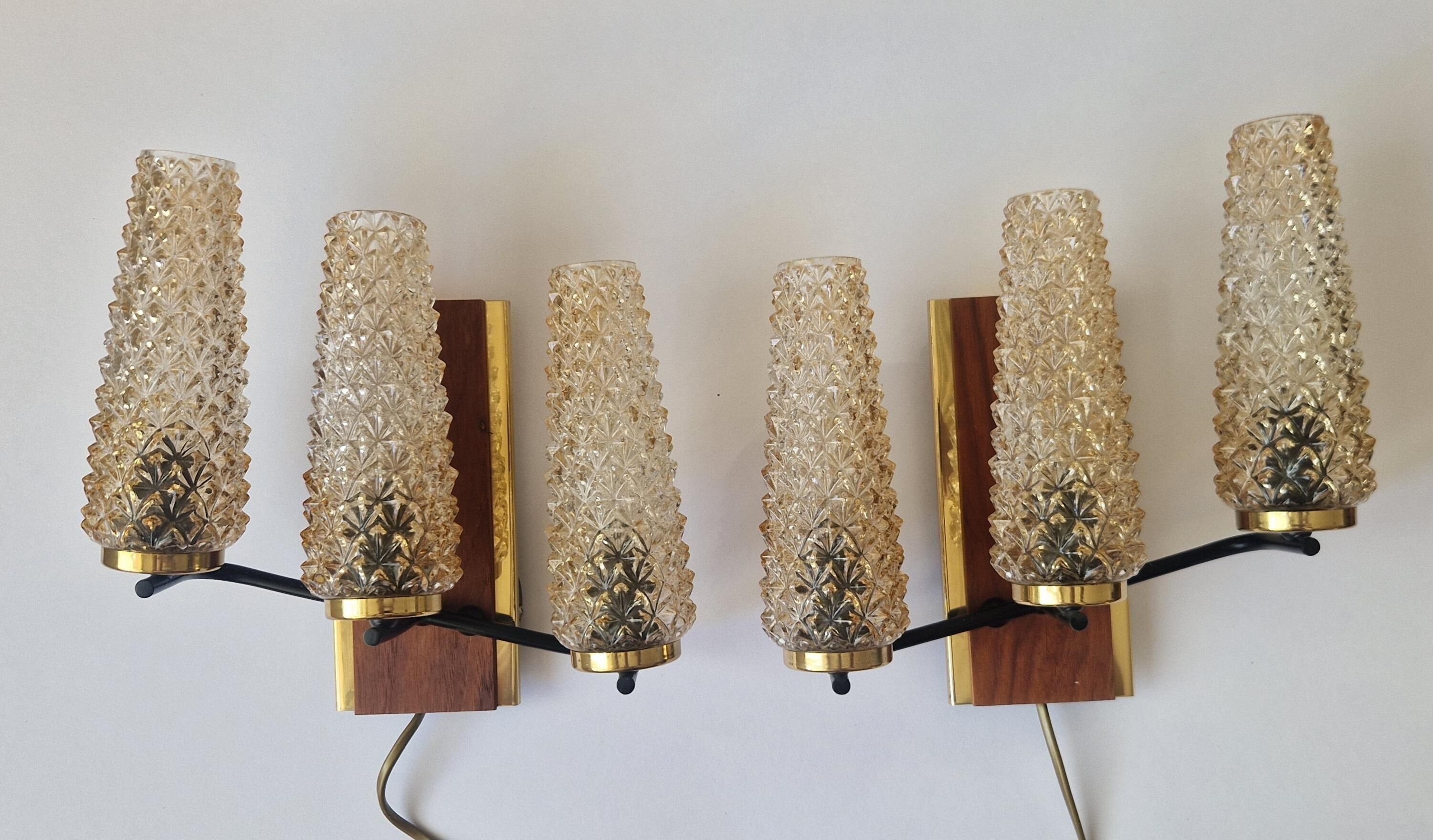 Pair of Midcentury Wall Lamps Sego Armatur, Sweden, 1960s