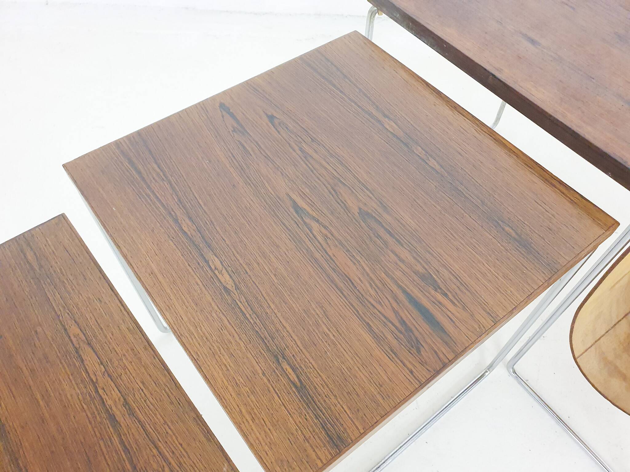 Mid-century rosewood and leather mimiset by Brabantia, The Netherlands 1950