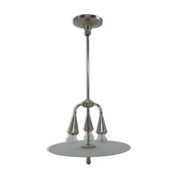 Lustre plaqué nickel art déco années 1920
