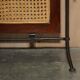 Vintage 3-panel wrought iron screen, bergère and hardwood.