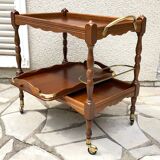 Vintage wood and brass dessert and tray