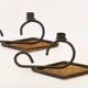 Pair of vintage 1950s metal candlesticks, French steel.