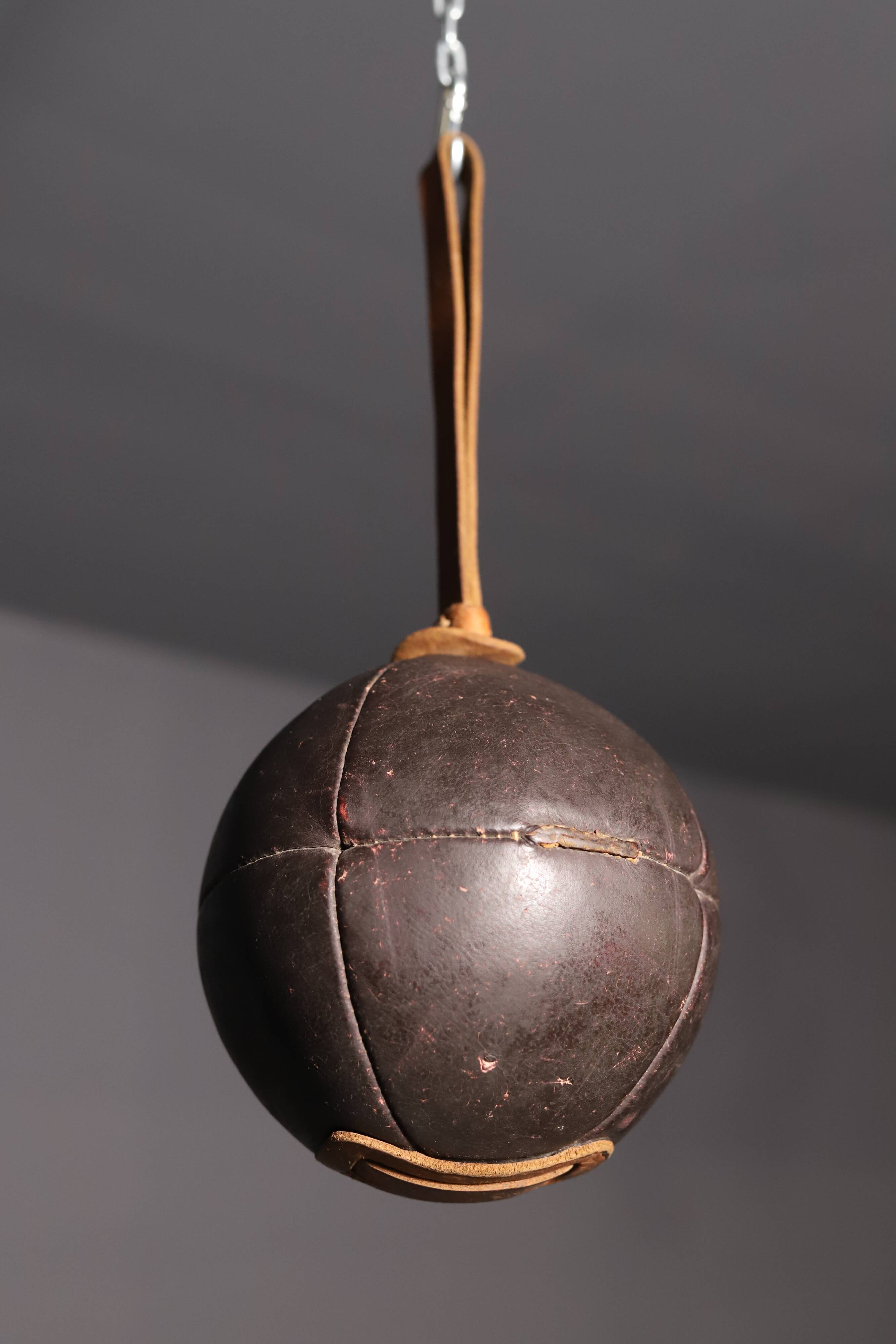 Large Vintage Leather Medicine Ball