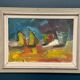 Original Mid Century Oil On Canvas – “Fruit” By Louis Zelig – Vintage & Framed 72 × 55 Cm