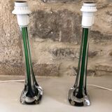 Paire de pied de lampe en verre Paul Kedelv pour Flygsfors 1950