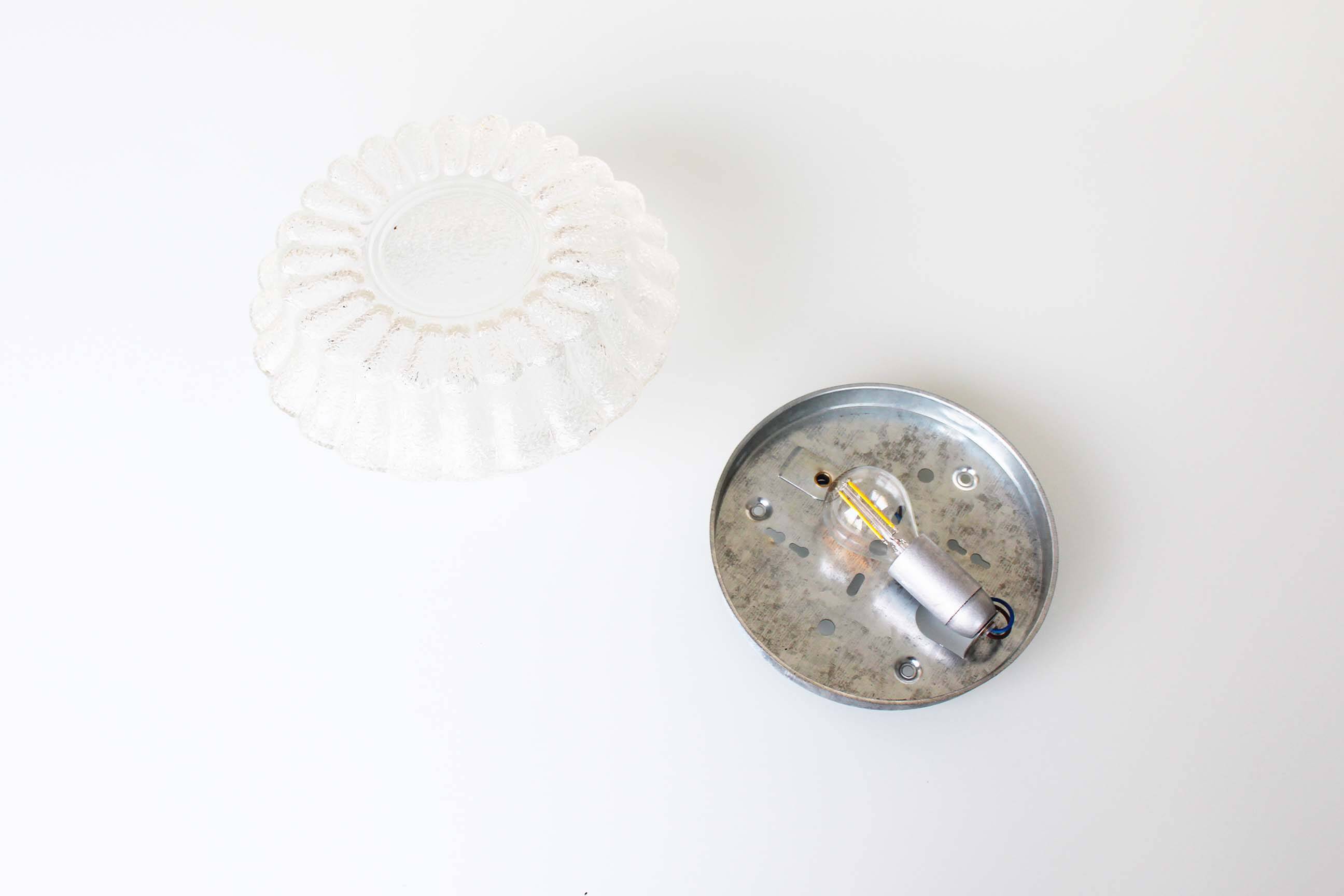 Vintage Murano glass flush mount lights, Italy 1970's