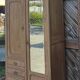 Antique Parisian wardrobe in solid raw oak: hanging space + shelves