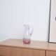 Pink glass jug, Italian design, 1970s, made in Italy