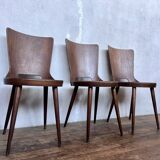 Trio of vintage retro Dove Baumann chairs 1960