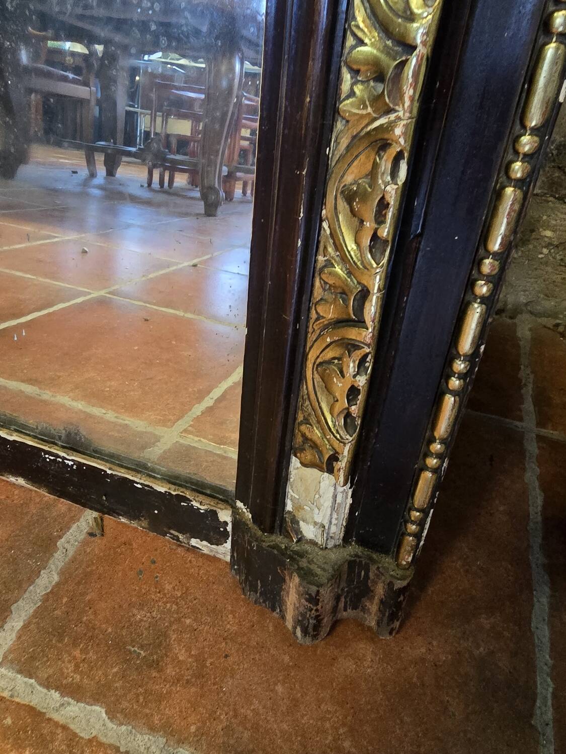 Napoleon III style panoramic mirror