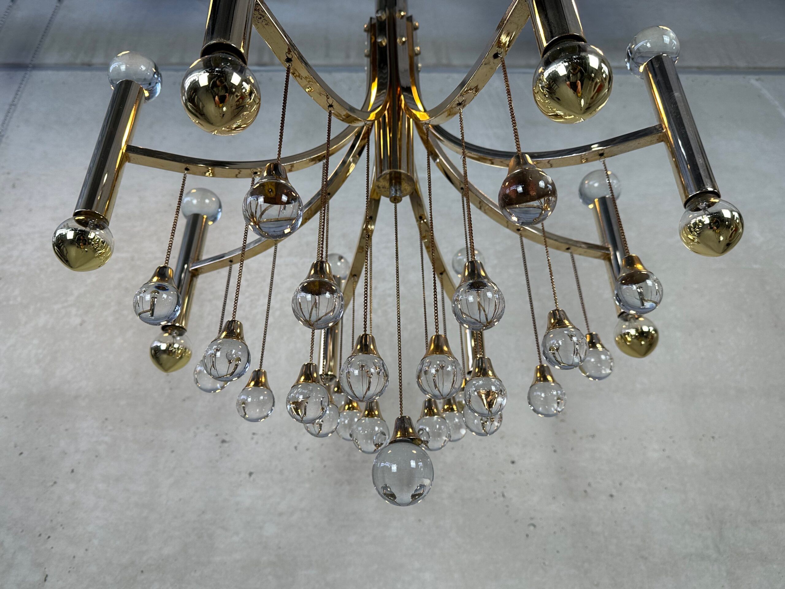 Chandelier vintage italien Gaetano Sciolari