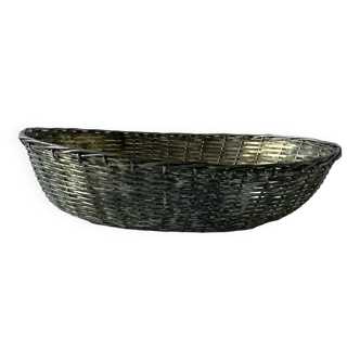 Silver metal bread basket