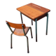 Vintage teak and solid oak schoolwork and its 50 year chair