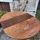 Extendable round dining table and 4 Baumann chairs.