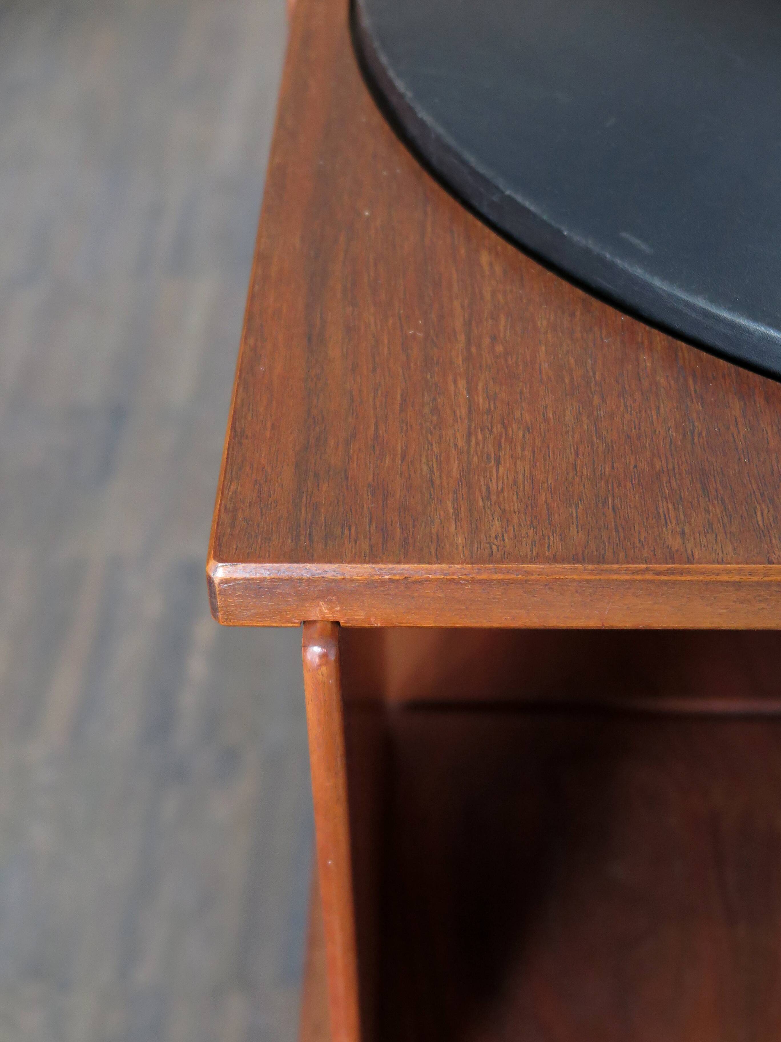 Gianfranco Frattini for Bernini italian wood leather swivel bookcase 1960s