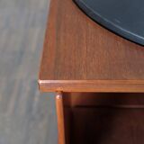 Gianfranco Frattini for Bernini italian wood leather swivel bookcase 1960s