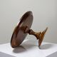 Vintage turned oval wooden display stand