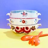 Salad bowl in faience model maryvonne floral