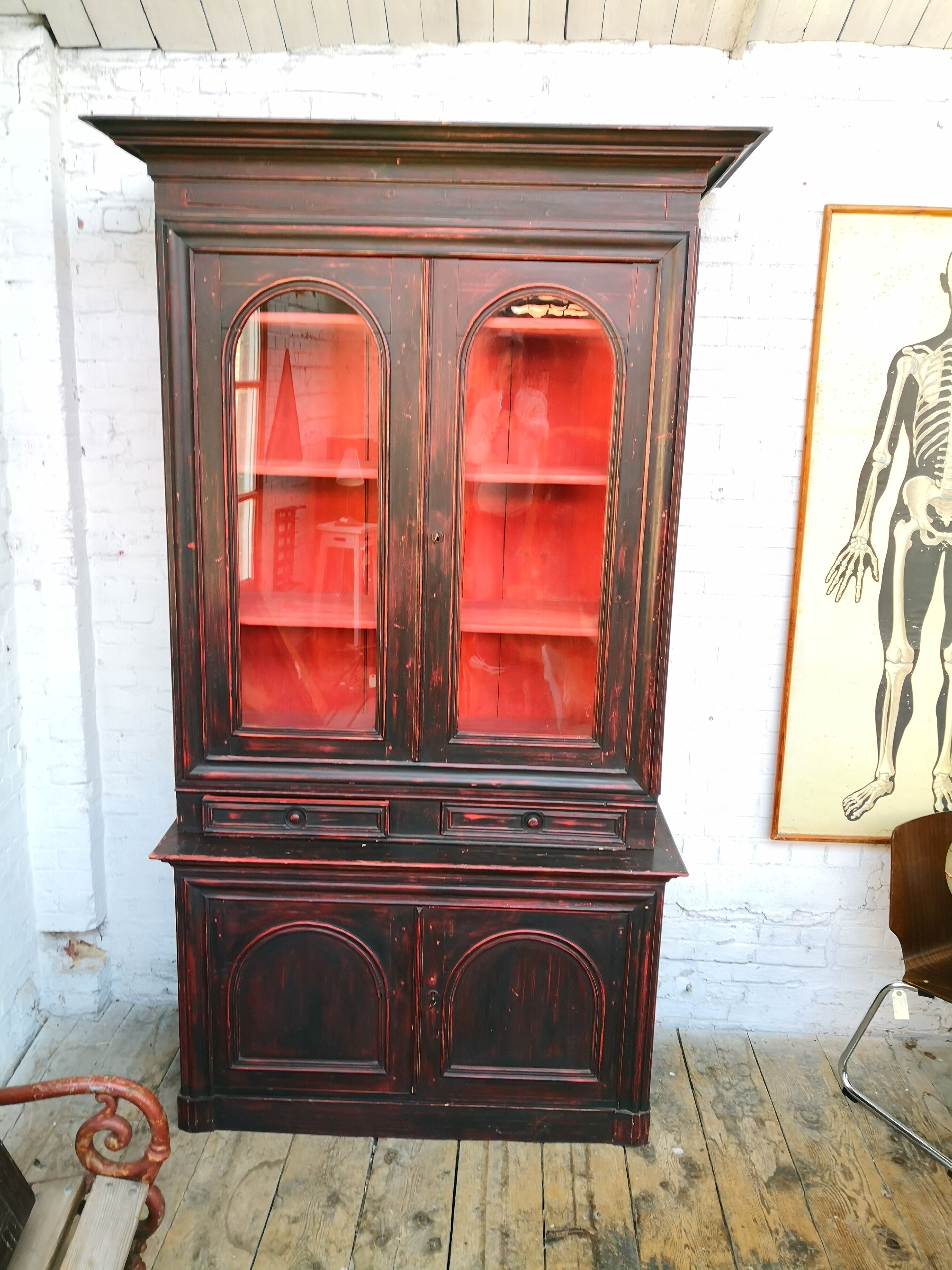 Showcase buffet 2 bodies vintage, farm dresser