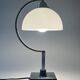 Bureau lamp / bedside lamp Bauhaus chrome metal & opal glass, design 1970