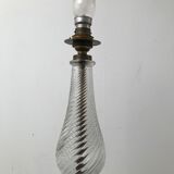 Glass lamp foot and wrought iron