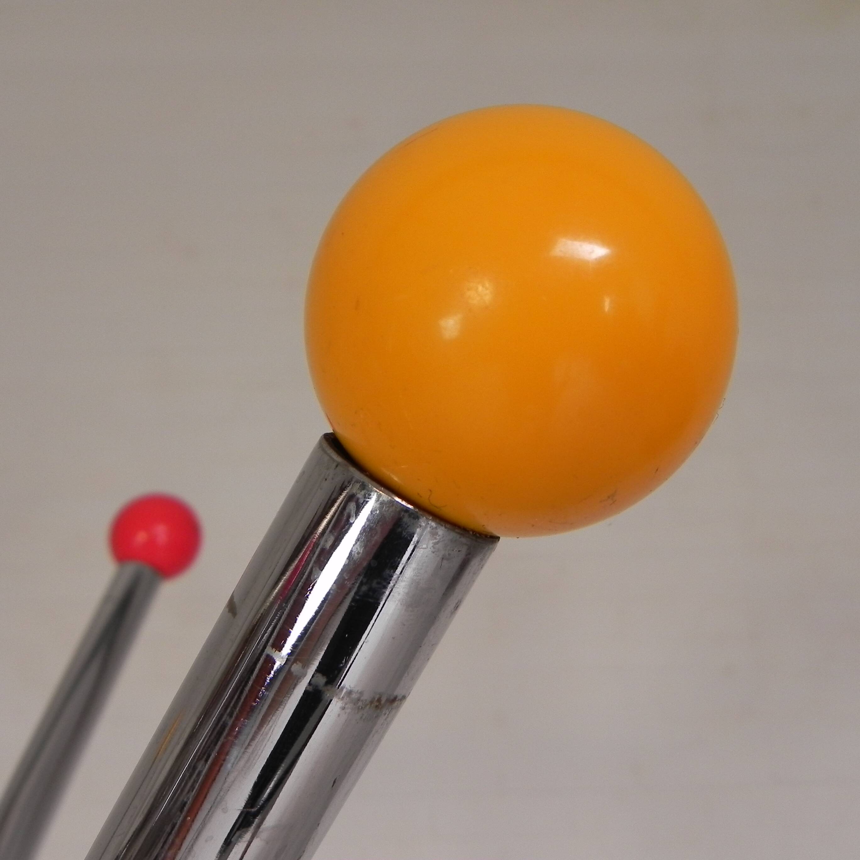 Rare chrome coat rack with colored balls, 1950s