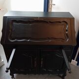 Black redesigned donkey-back style secretary desk